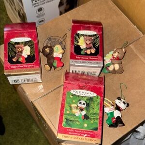 Keepsake Child's Age Collection Ornaments set of 3 .